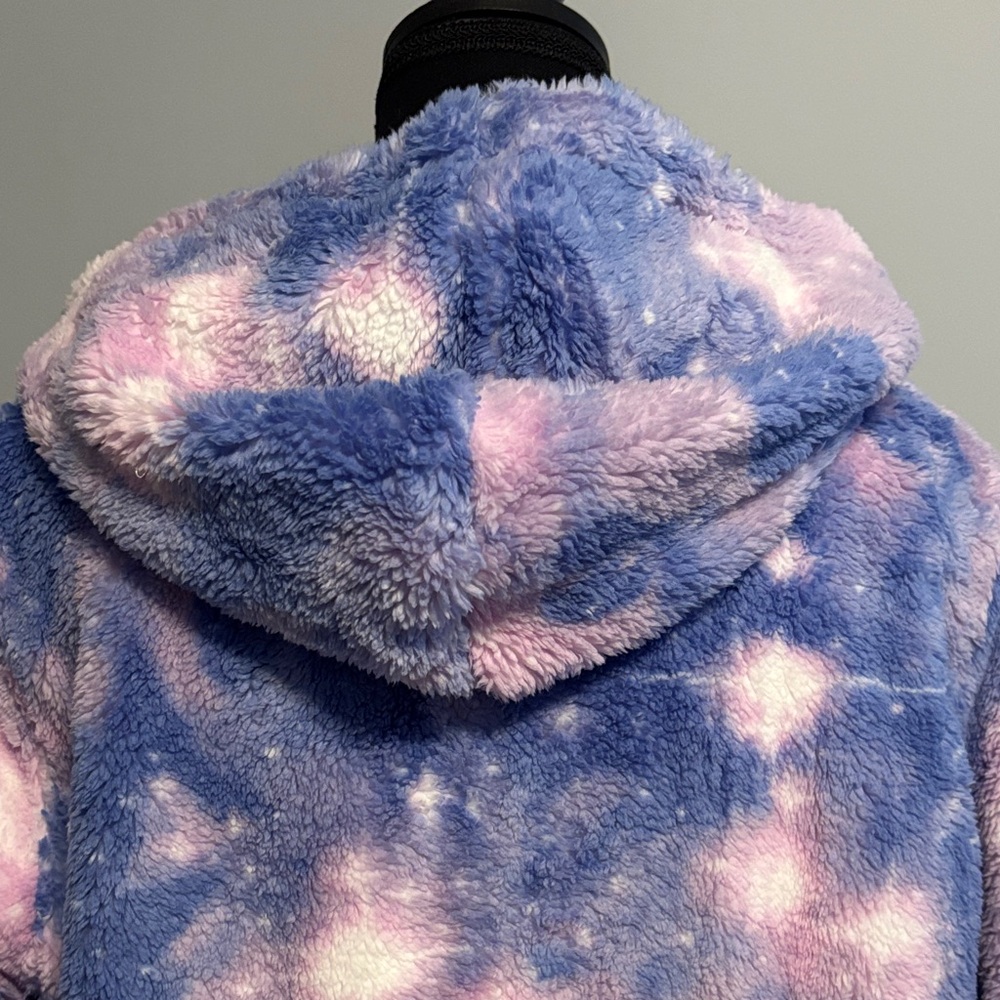 Lands’ End Lavender Zip-Up Hoodie Reversible cozy faux- Fur XXL - Girls - Picture 16 of 16